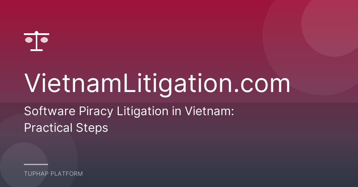 Software Piracy Litigation in Vietnam: Practical Steps
