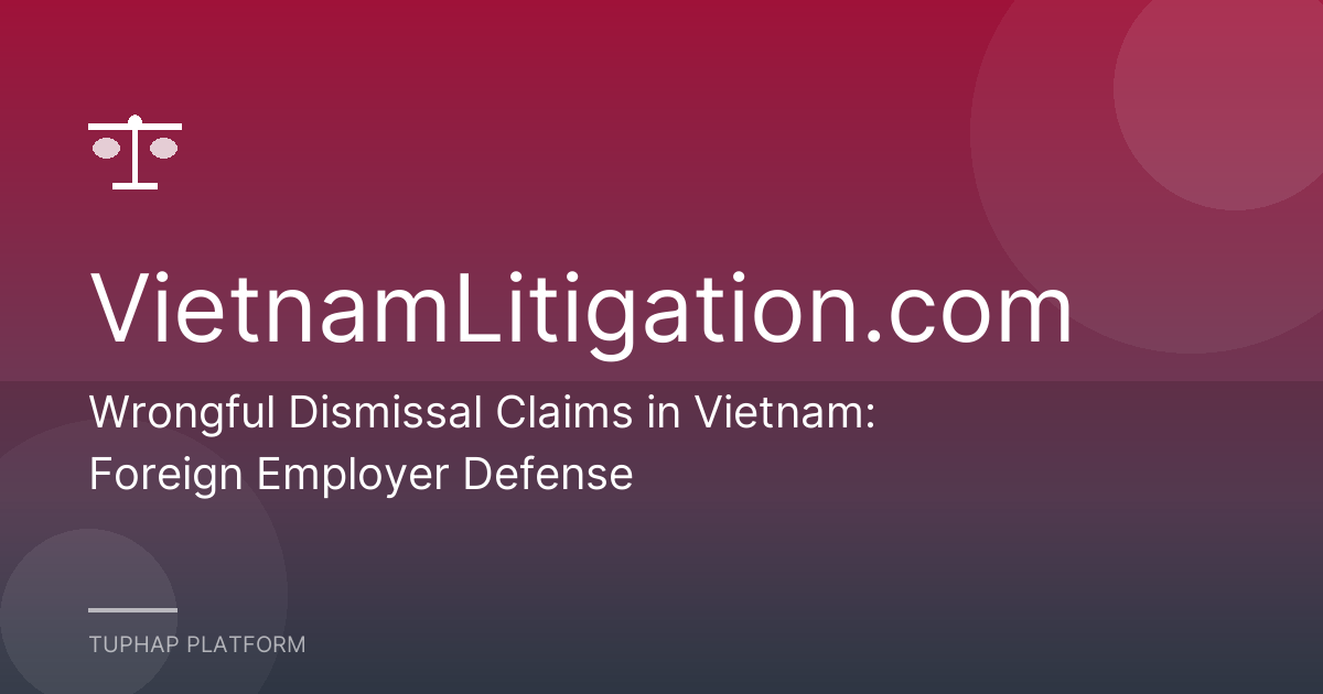 Wrongful Dismissal Claims in Vietnam: Foreign Employer Defense